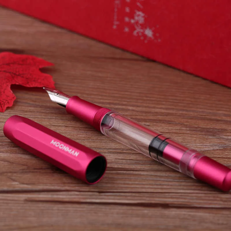 MAJOHN末匠T1手工树脂活塞吸墨钢笔大明尖透明笔杆大容量成人学生