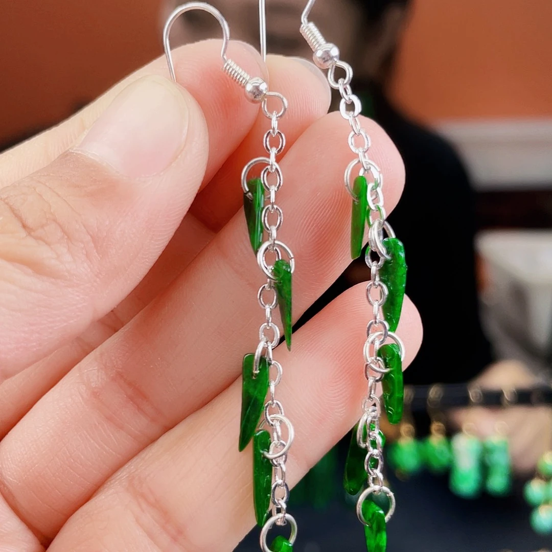 翡翠未镶嵌耳饰饰品