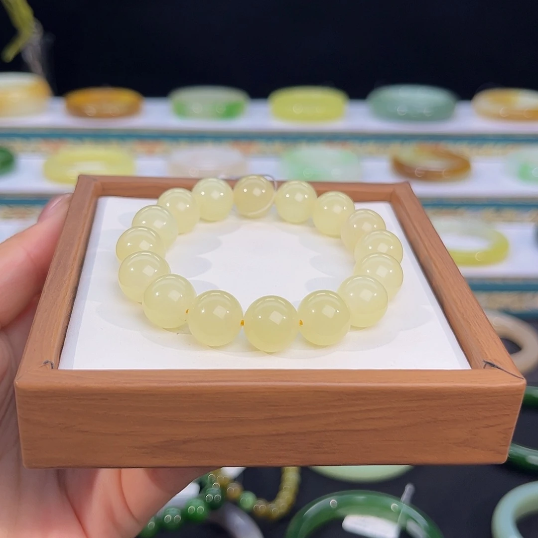 未镶嵌手串和田玉冰底蜂蜜黄糖