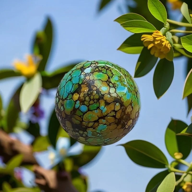 天然绿松石手串湖北原矿三彩单珠