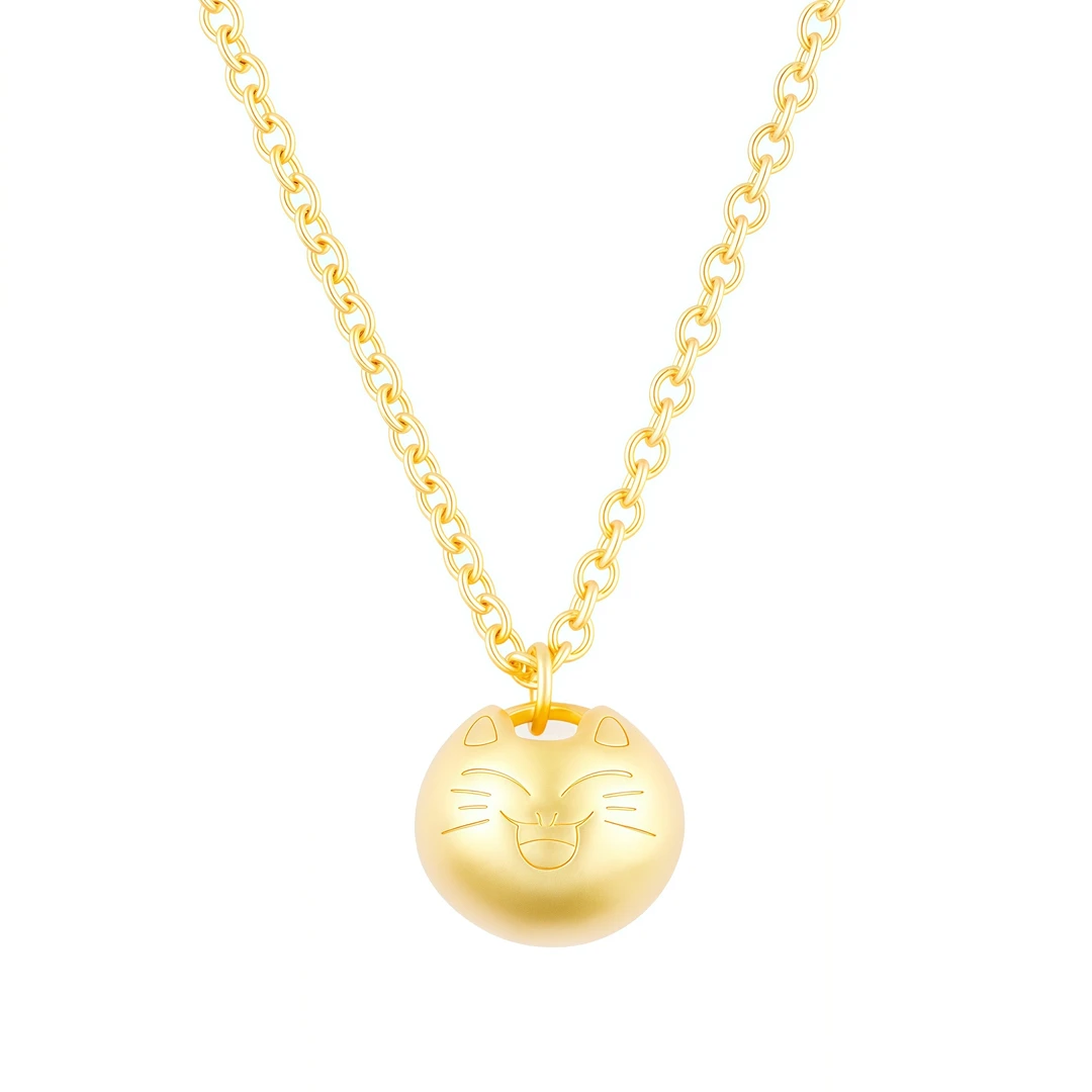 黄铜项链  ZB狮贡原创宝古法小胖福锁包时尚颈饰正品生日礼物