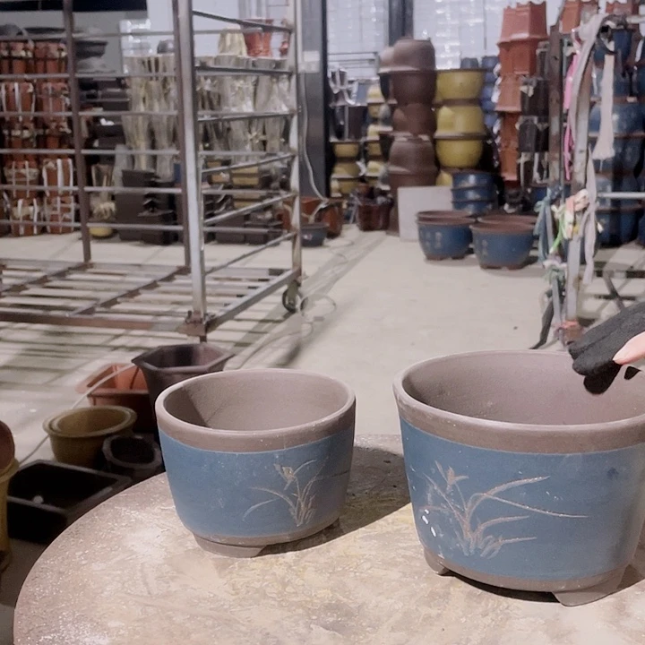 紫砂花片花盆绝配回家