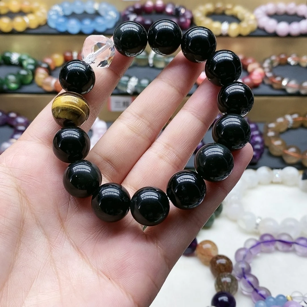 水晶手链未镶嵌黑耀石