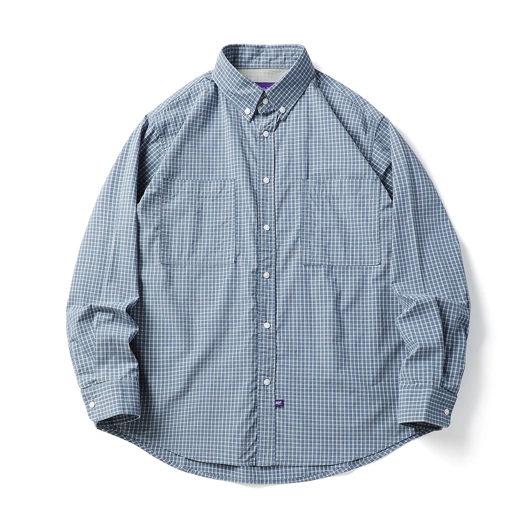 【春夏】紫标纯棉复古格纹衬衫 轻薄透气  宽松休闲百搭