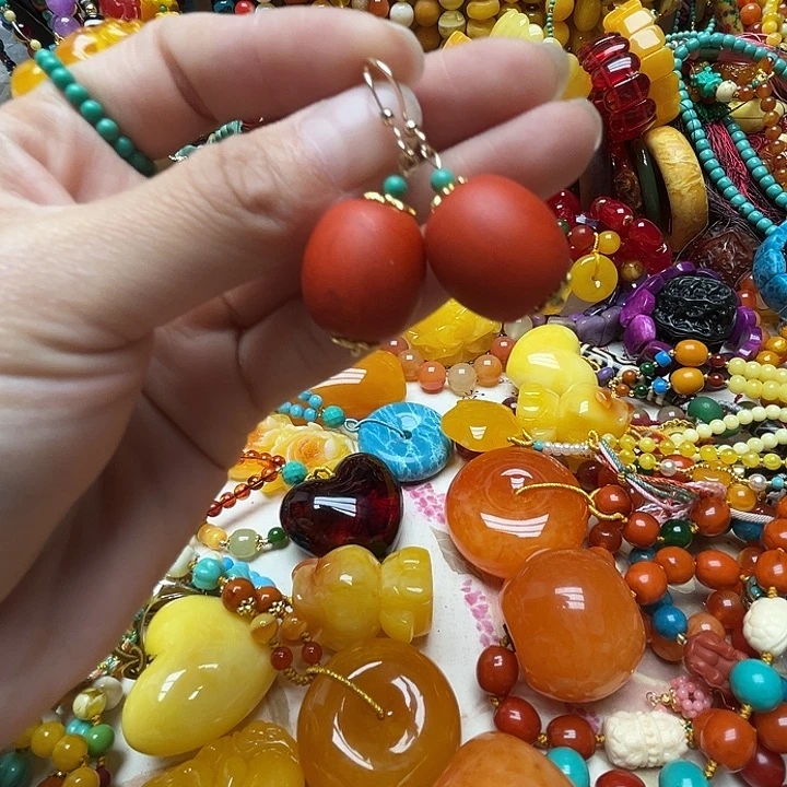 树脂制品1304枣珠耳环