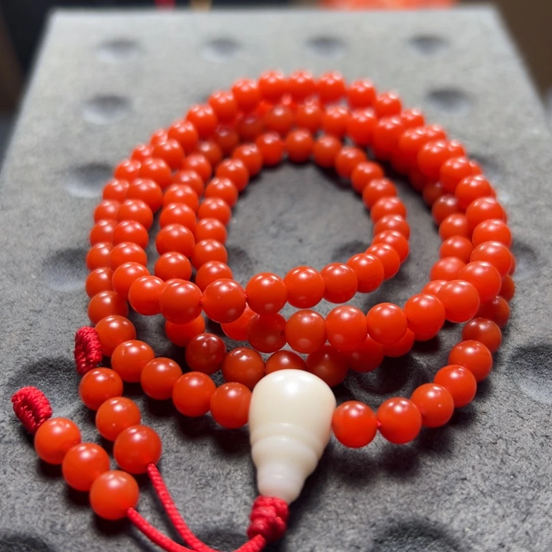 未镶嵌杨柳冷水河料南红多圈尺寸5.5m m南红玛瑙