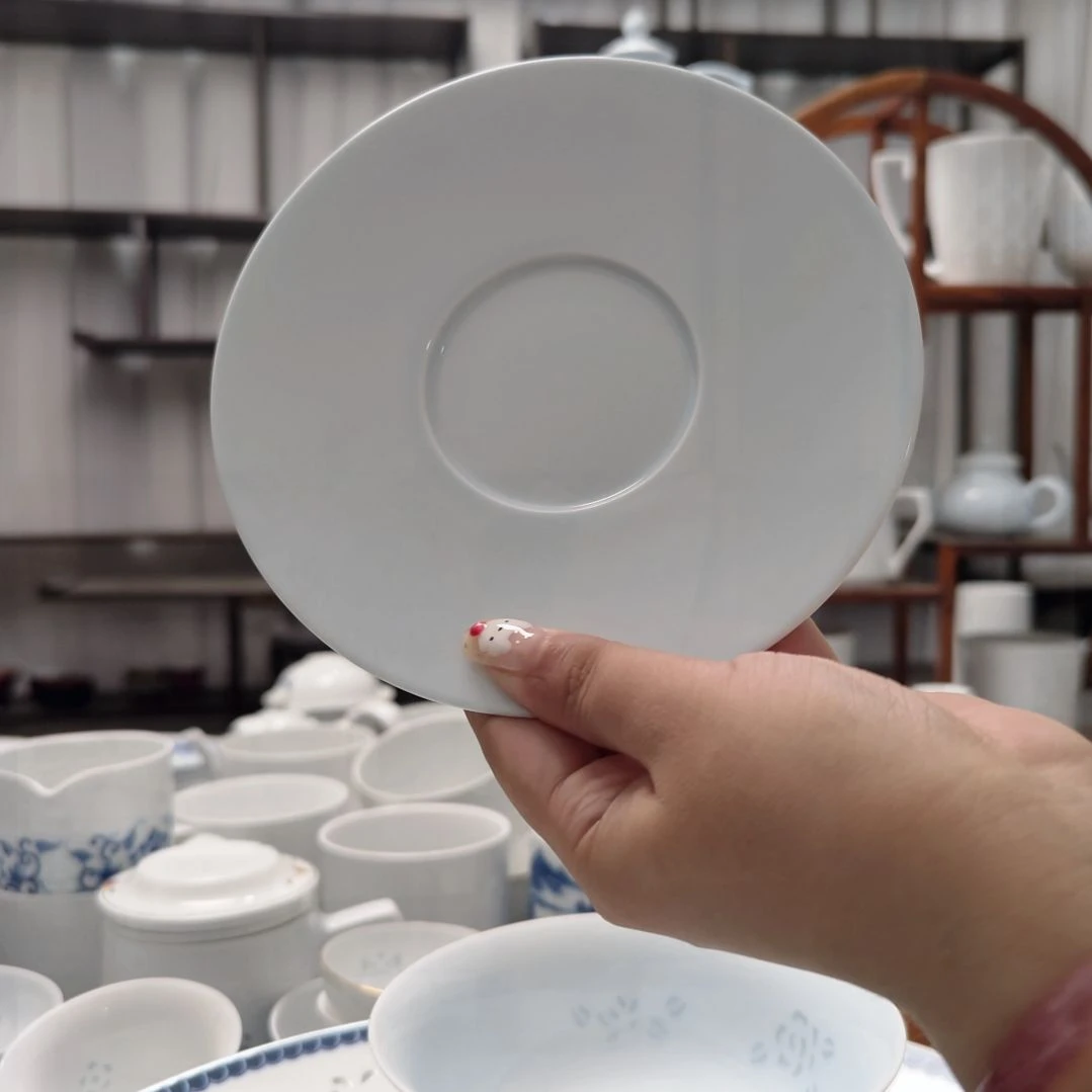 瓷青釉咖啡杯碟两只装