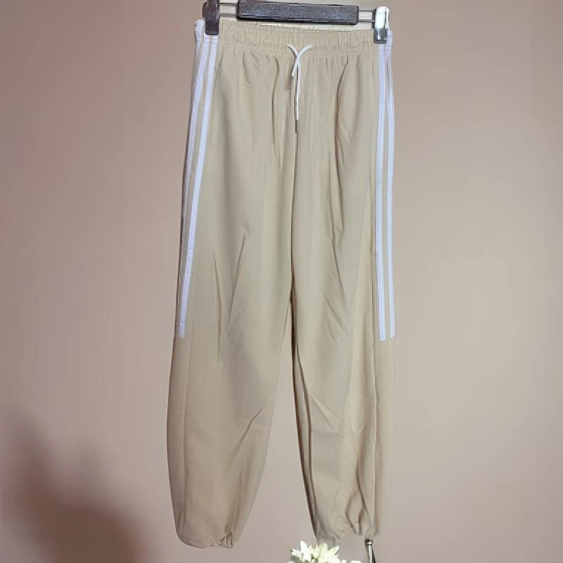 速干透气长裤三条纹运动休闲束脚裤