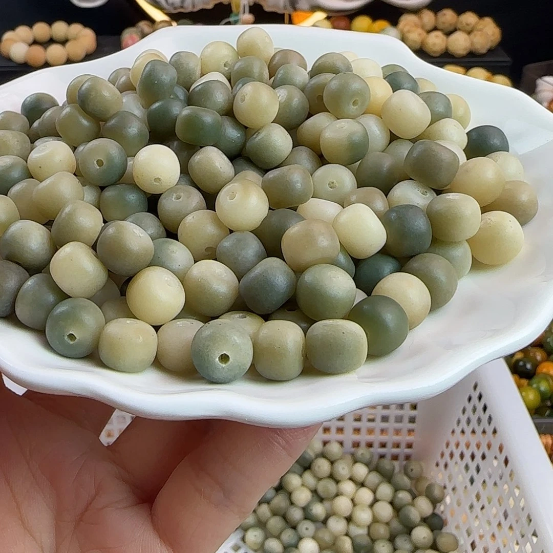 手串菩提根/象牙果瑕疵卡10绿飘花桶500颗会有孔道不通
