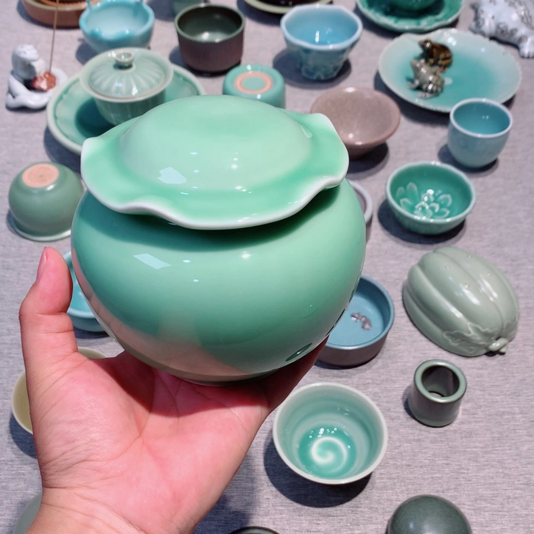@****龙泉青瓷茶具茶叶罐
