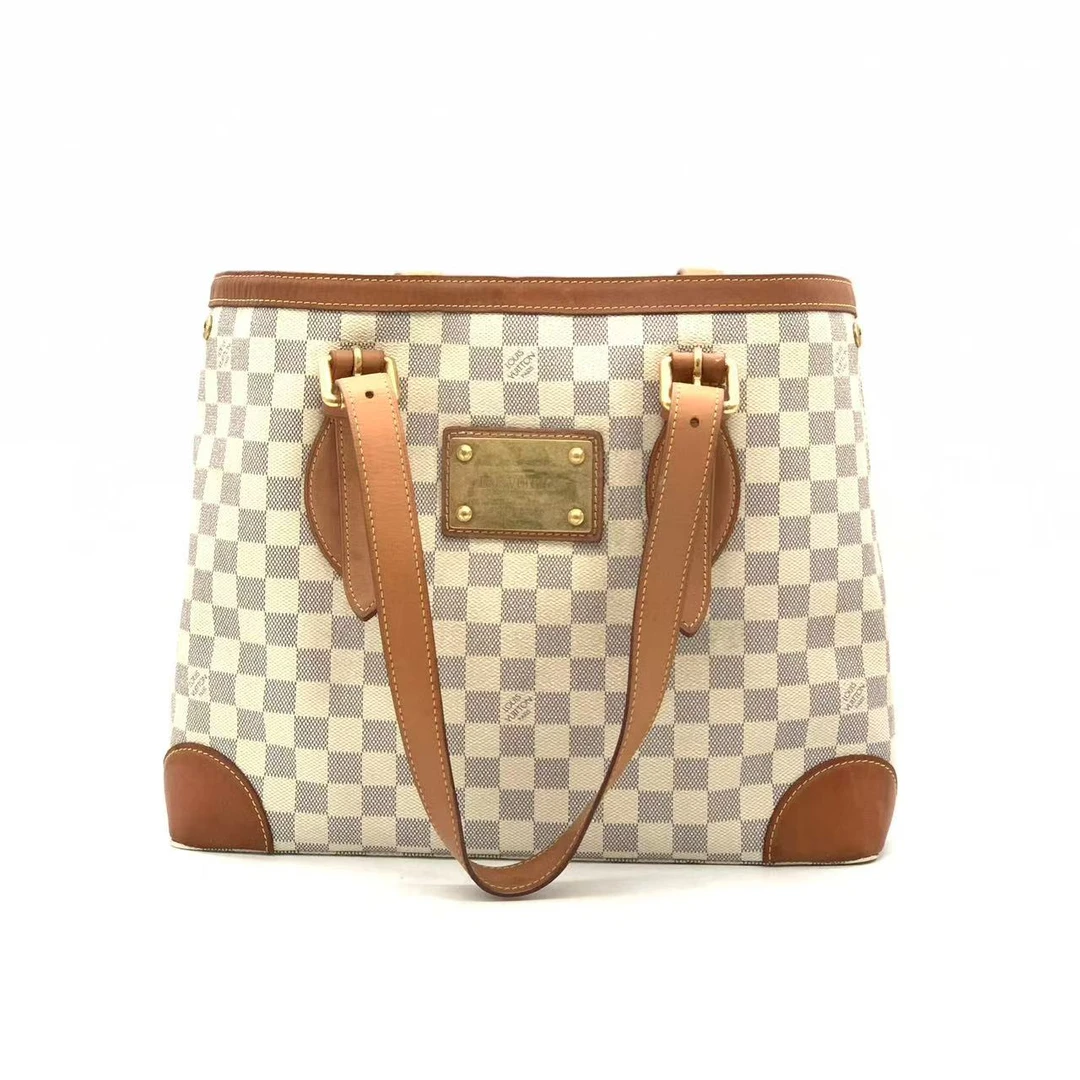 95新 LouisVuitton/路易威登 白棋盘格金牌托特包