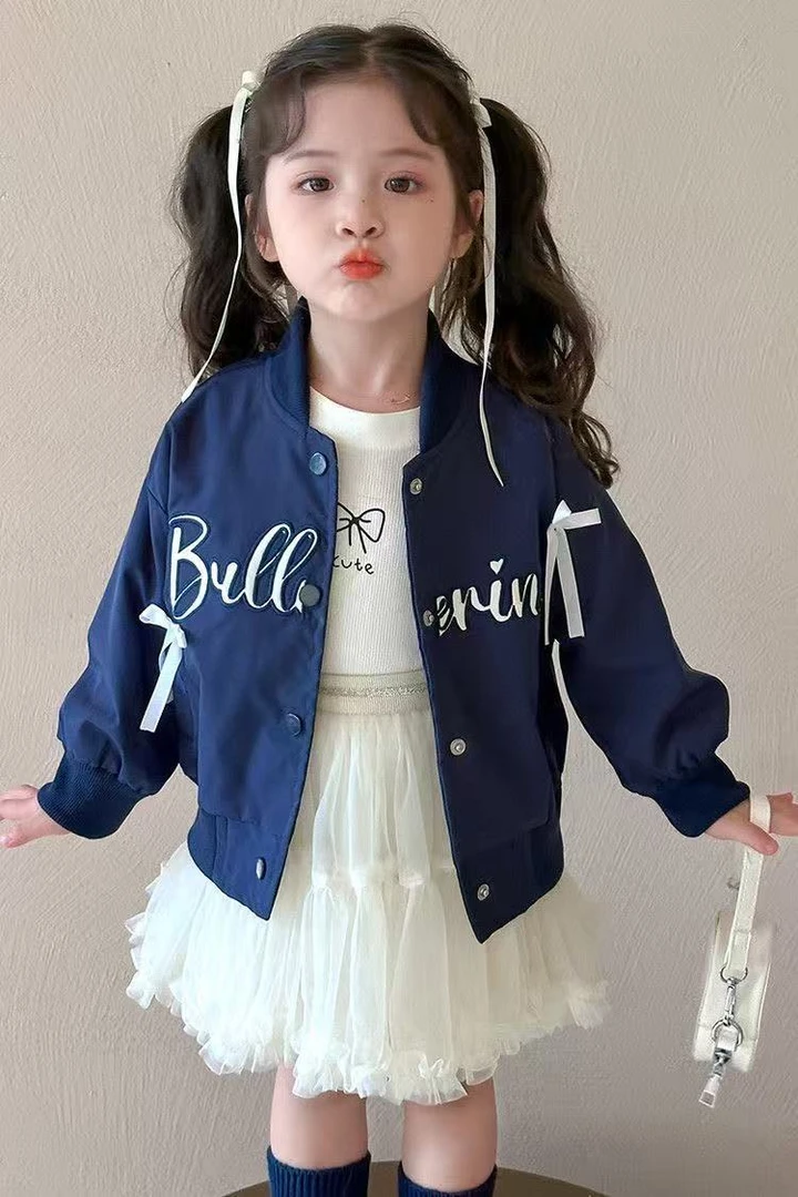 女童外套秋款2025新款女宝宝棒球服儿童秋款时髦校园系外套