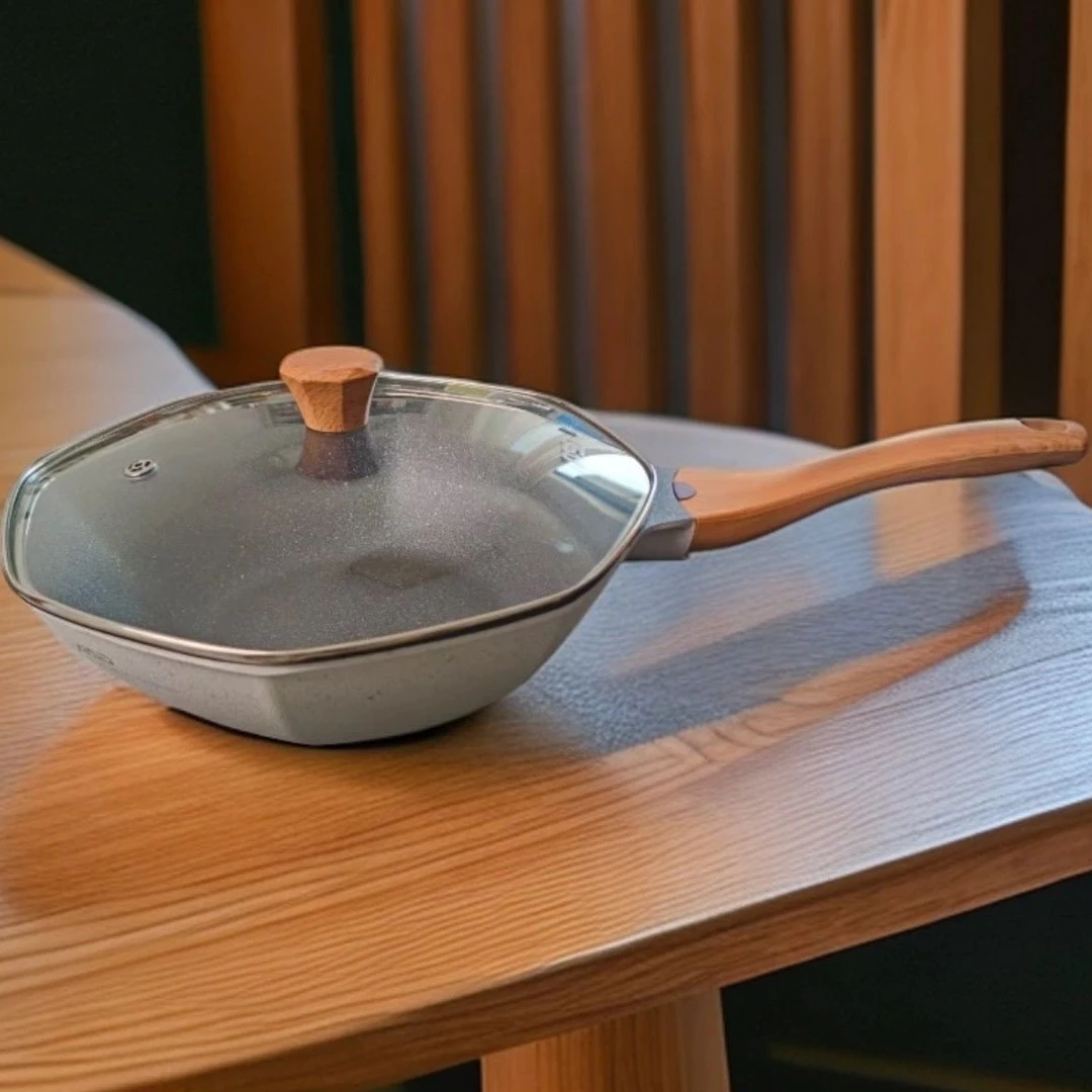 爱仕达八角晶石炒锅CL32S13WG-W特级不粘升级款胶木把手原装正品