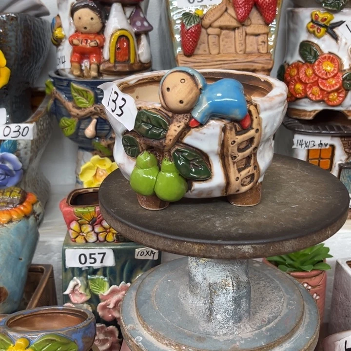 紫砂花盆粗陶材质多肉花盆