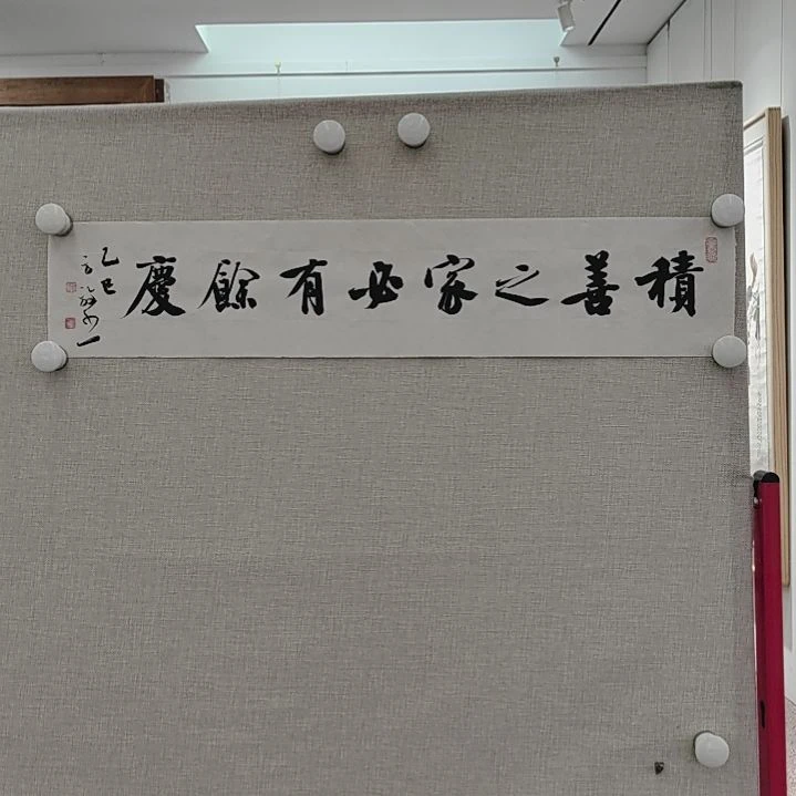 书法方放 积善之家必有余庆 16*82