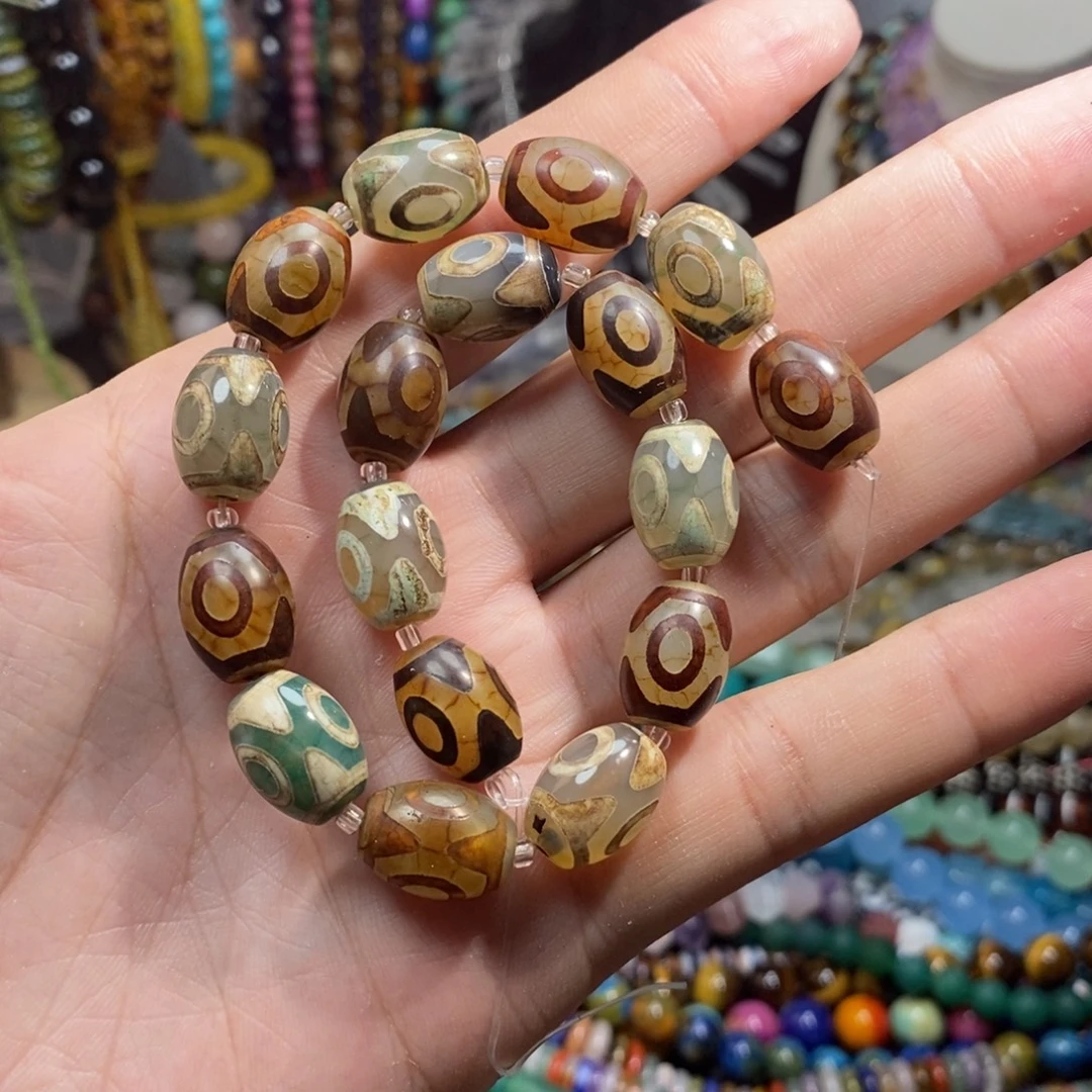 未镶嵌，天珠桶珠多宝12mm，石英质玉