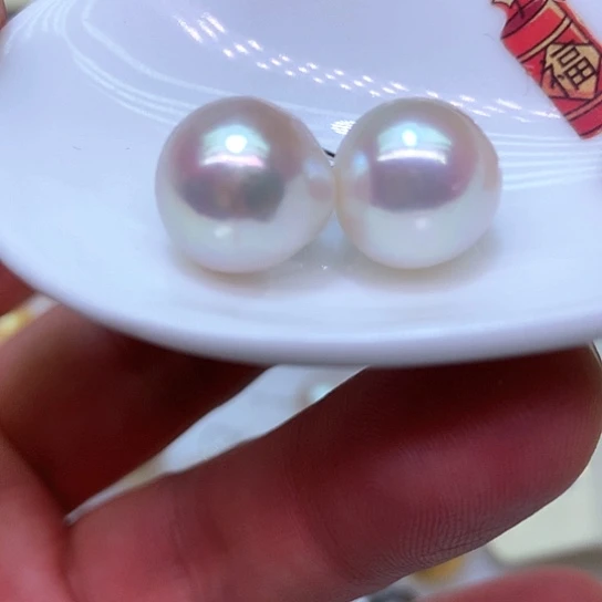淡水珍珠耳饰银S925镶嵌