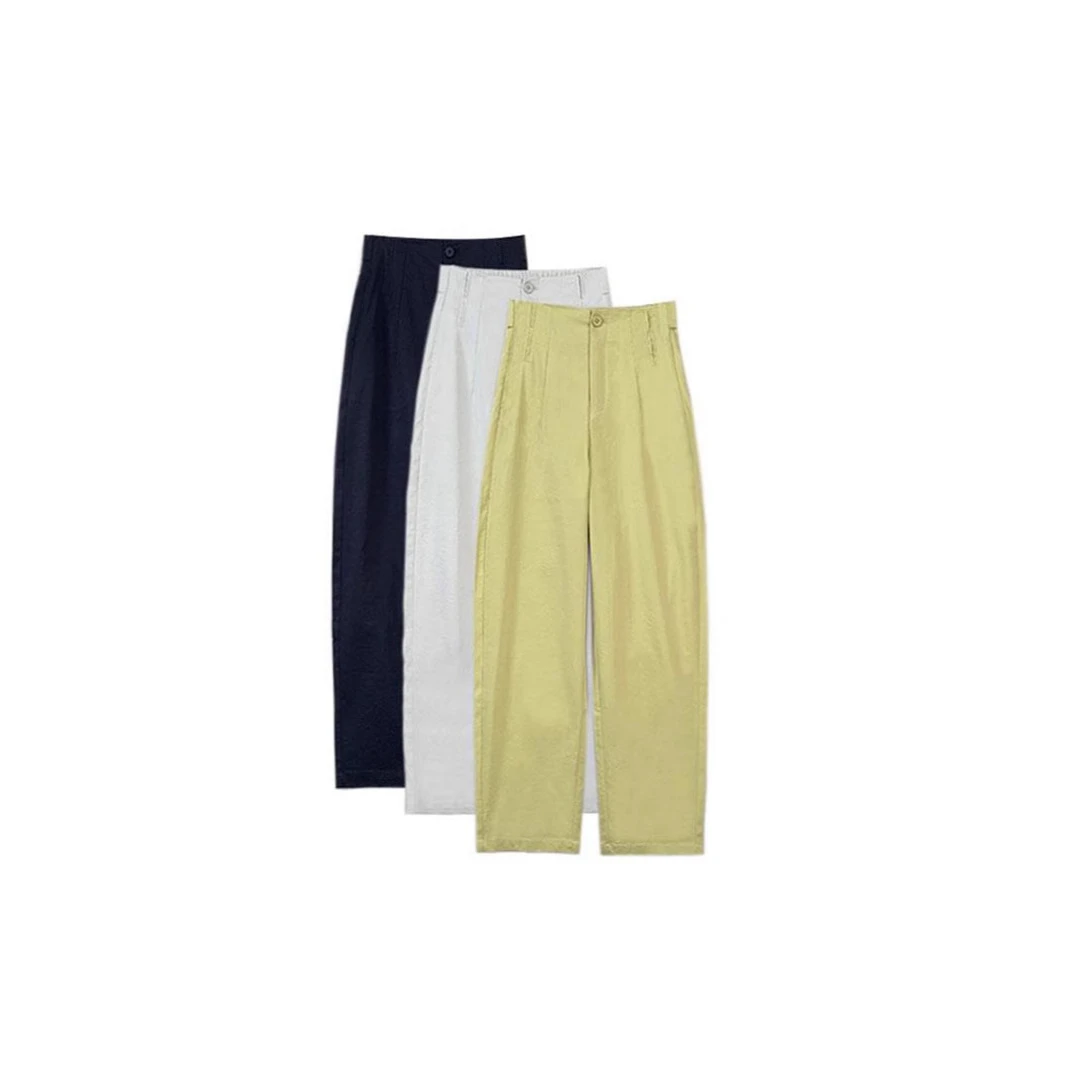 夏季高腰弯刀阔腿裤子运动裤女装卫裤出游服装女直筒针织大衣新款