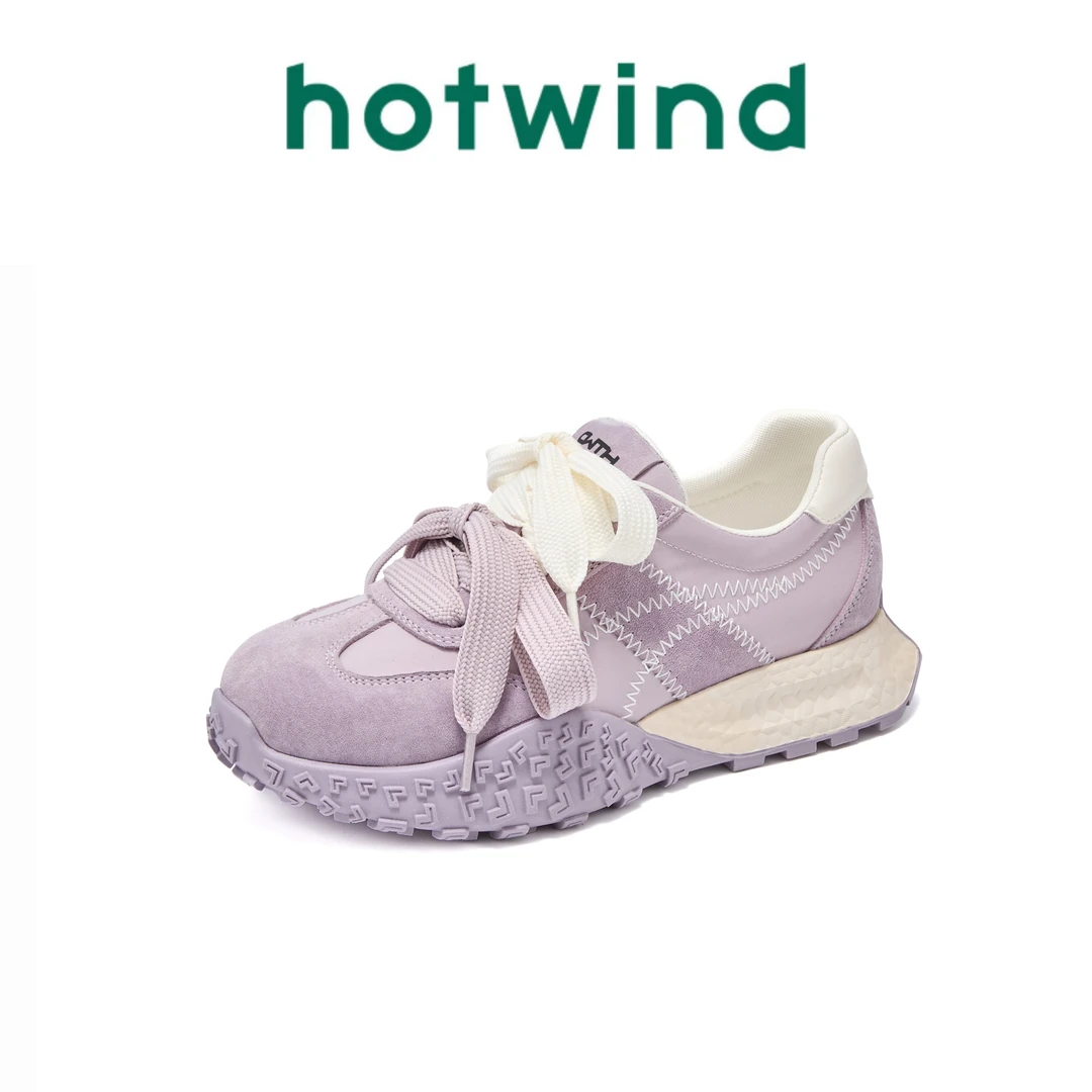 【桃漫如雨】热风2025春季新款舒适百搭时尚休闲轻便阿甘德训鞋