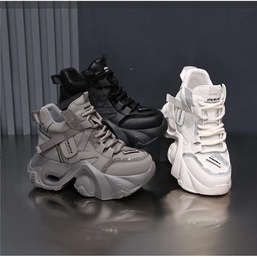 【燕】【单里/加绒】2025冬新款增高老爹鞋女超火加绒厚底休闲女鞋