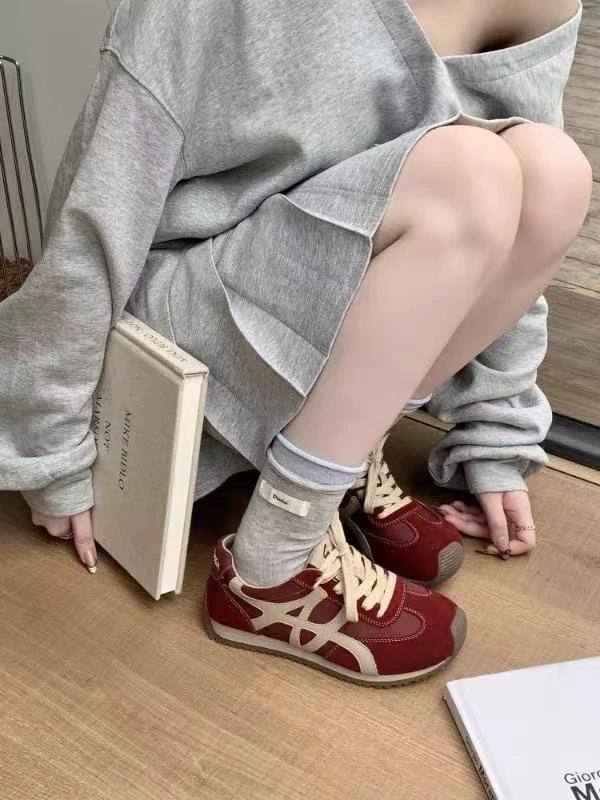 2025秋季新款女鞋拼色阿甘鞋舒适轻便3936