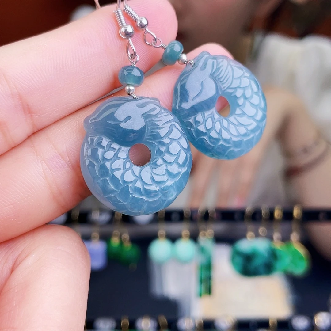 翡翠未镶嵌耳饰饰品