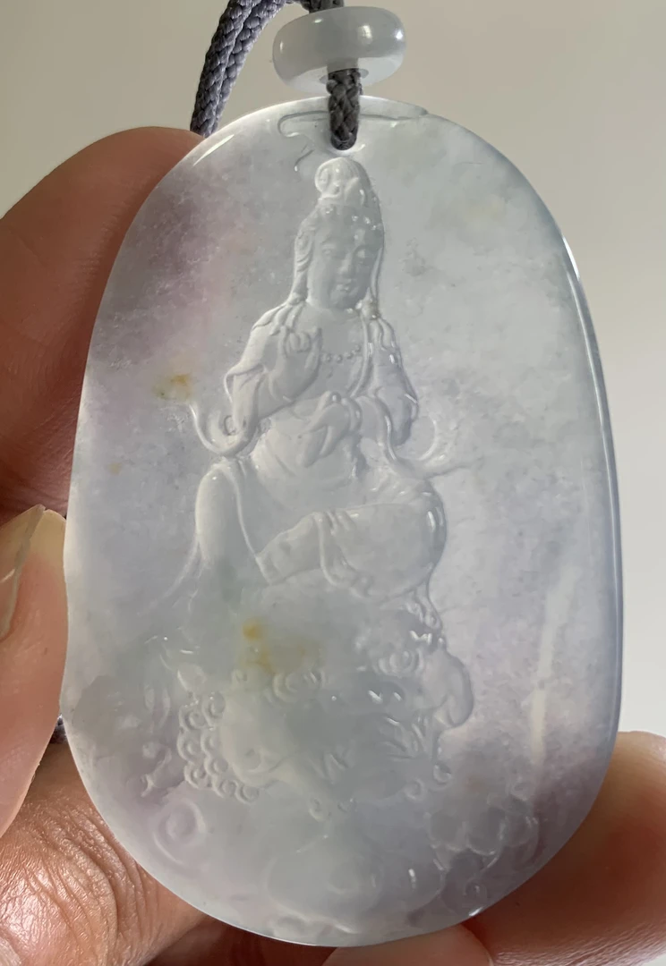 【正冰•文殊】缅甸天然A货翡翠正冰种文殊守护神属兔本命佛特色洒金