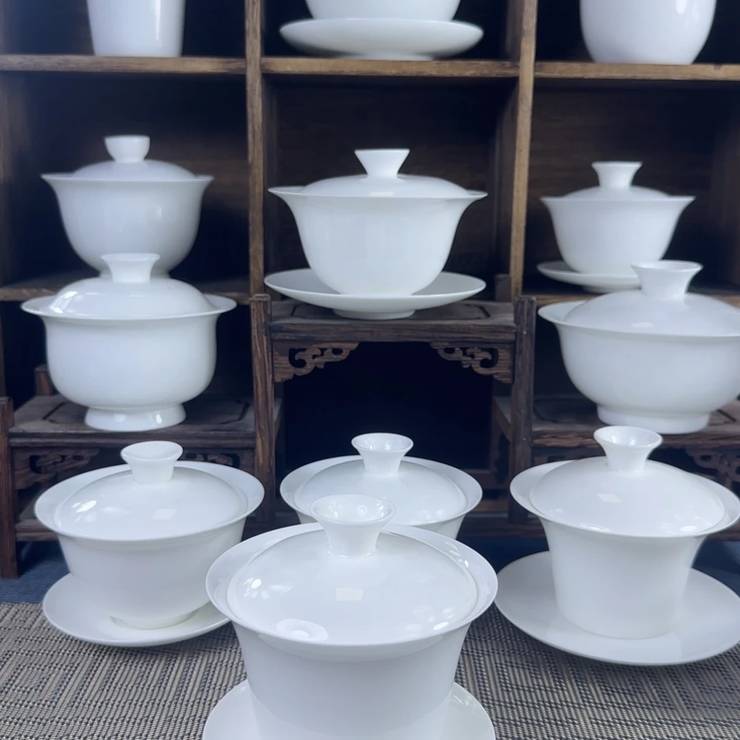 盖下120ml马蹄超薄胎骨瓷盖碗