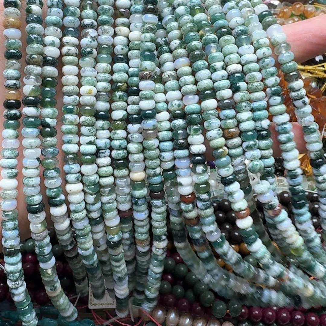 玛瑙/玉髓合金珠宝半成品一条6mm水草算盘