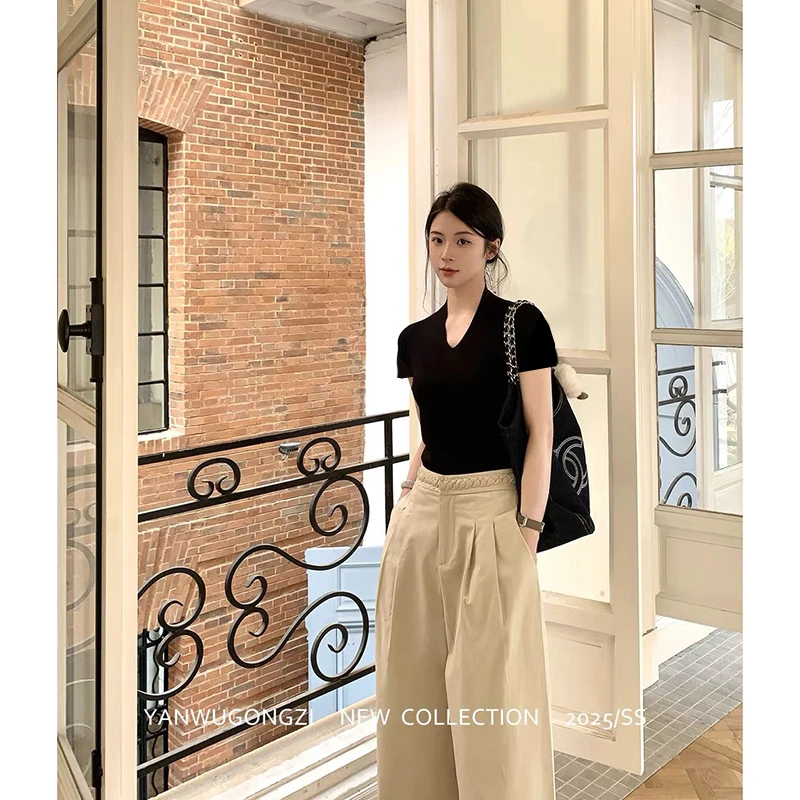 【冰川蓝】3802超柔软新款高品质V领针织上衣