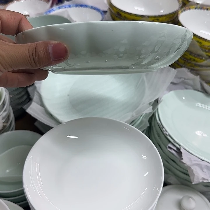 45%以上骨粉骨瓷八寸青瓷南瓜饭盘四个特