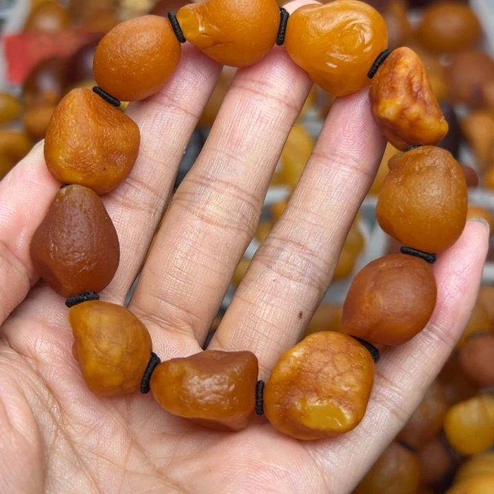 琥珀颈饰未镶嵌天然蜜蜡