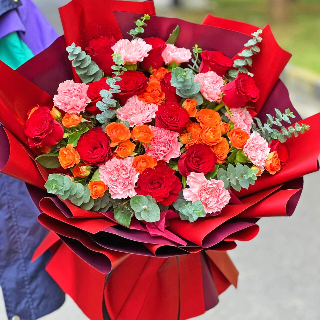 【心想事成】19朵红康乃馨鲜花店同城配送妈妈长辈婆婆老师生日礼物