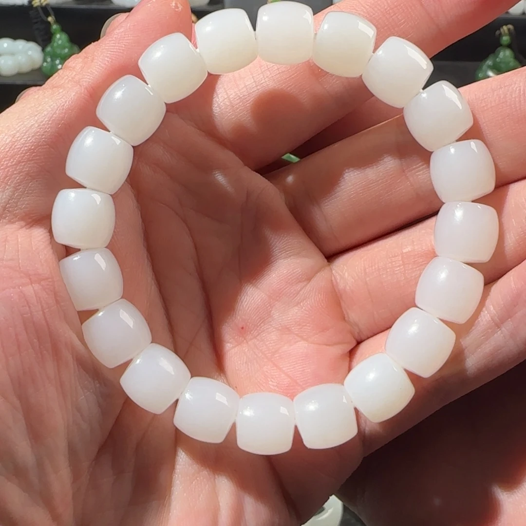 和田玉（白玉）未镶嵌手串卡10