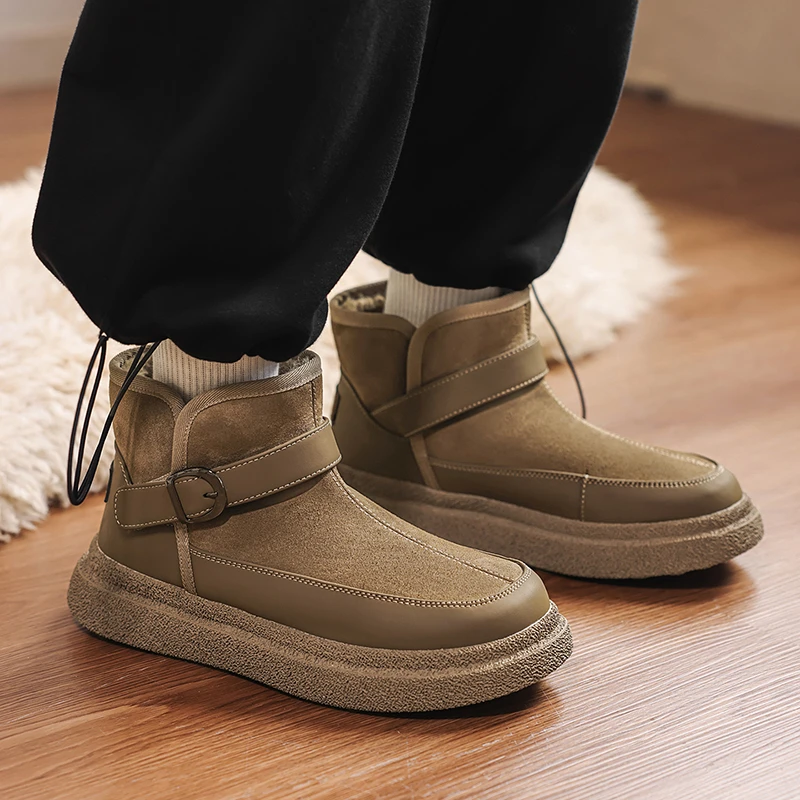男士雪地靴冬季加绒加厚男鞋高帮保暖鞋子外穿东北棉鞋潮流短靴子