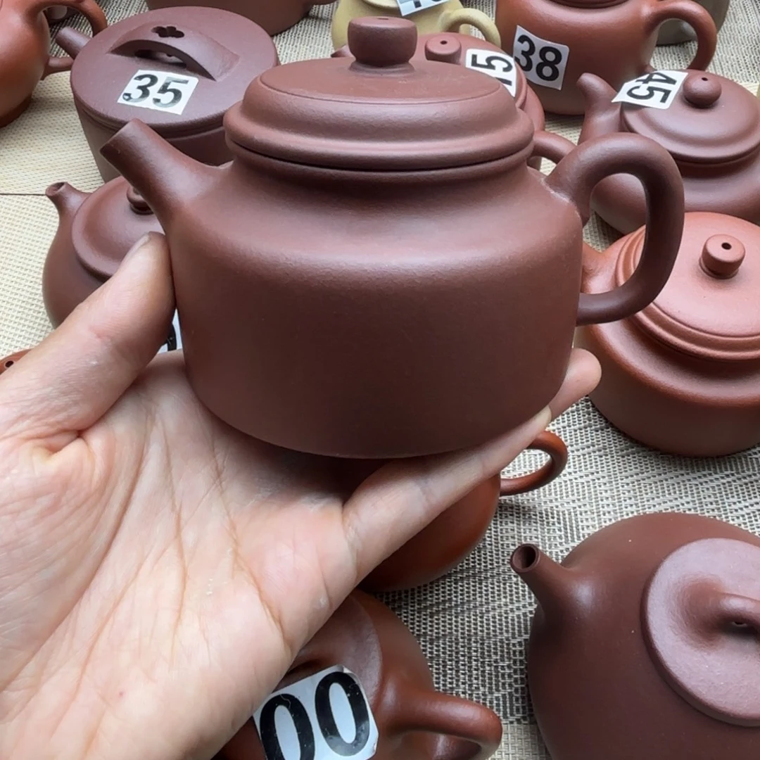 茶壶紫砂紫泥德钟200cc微瑕封釉