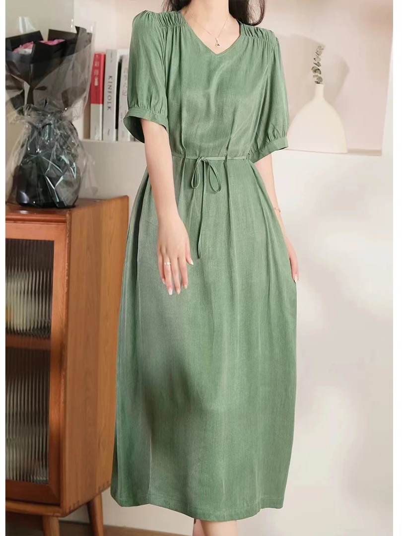 ONEOF轻奢高端大气连衣裙纯色宽松大码