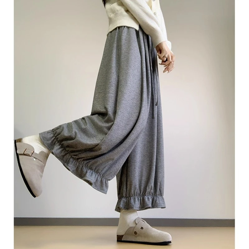 气球花苞裤女秋季2025新款小个子高腰九分宽松休闲灯笼糯米阔腿裤