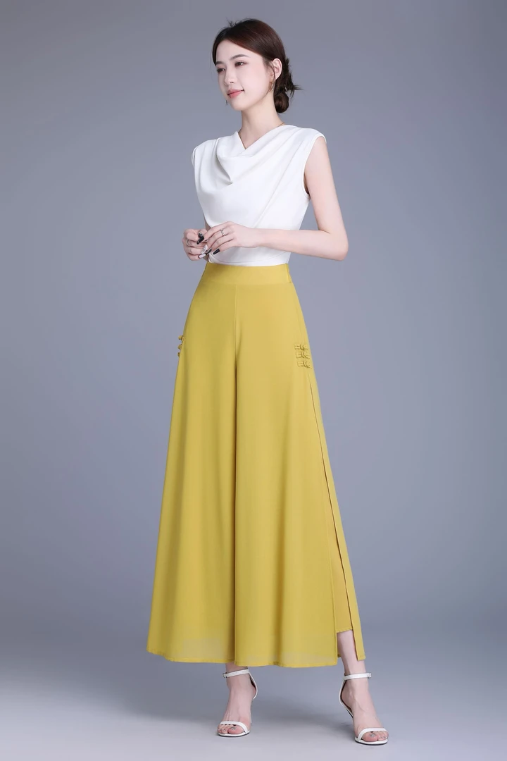 夏季裤子休闲夏季新中式白色薄款春夏直筒女装宽松休闲时髦肖妍倪