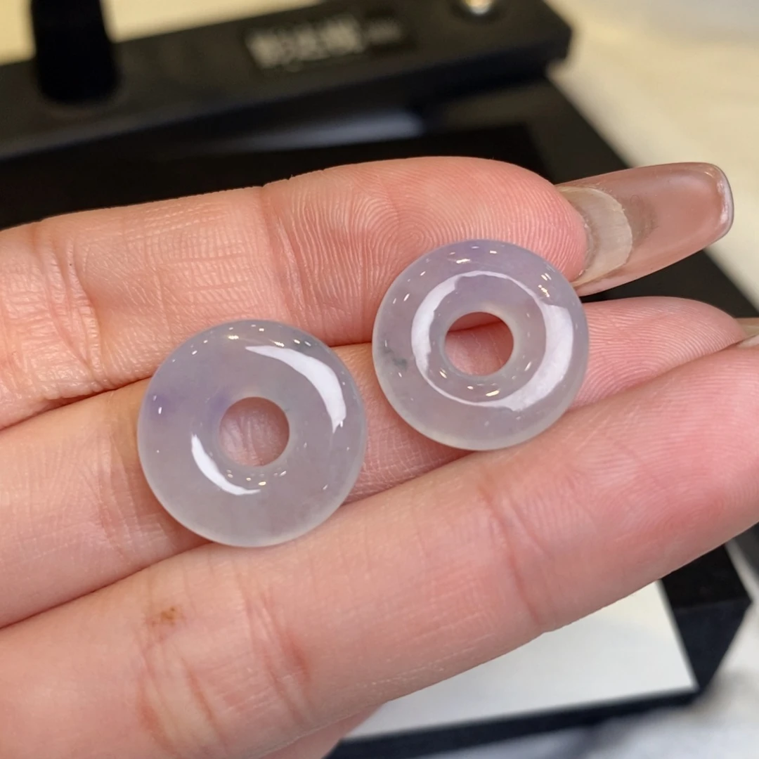 翡翠耳饰未镶嵌甜甜圈