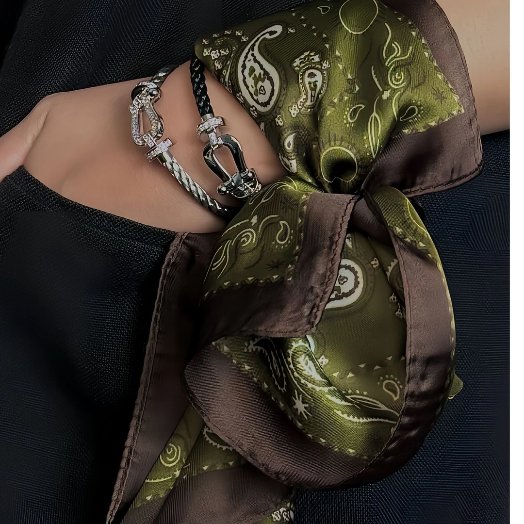 复古印花气质围巾多种带法（航海）