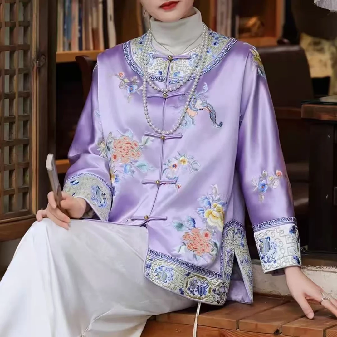 2025新中式轻国风外套民族风改良唐装高级感别致绣花古装盘扣上衣
