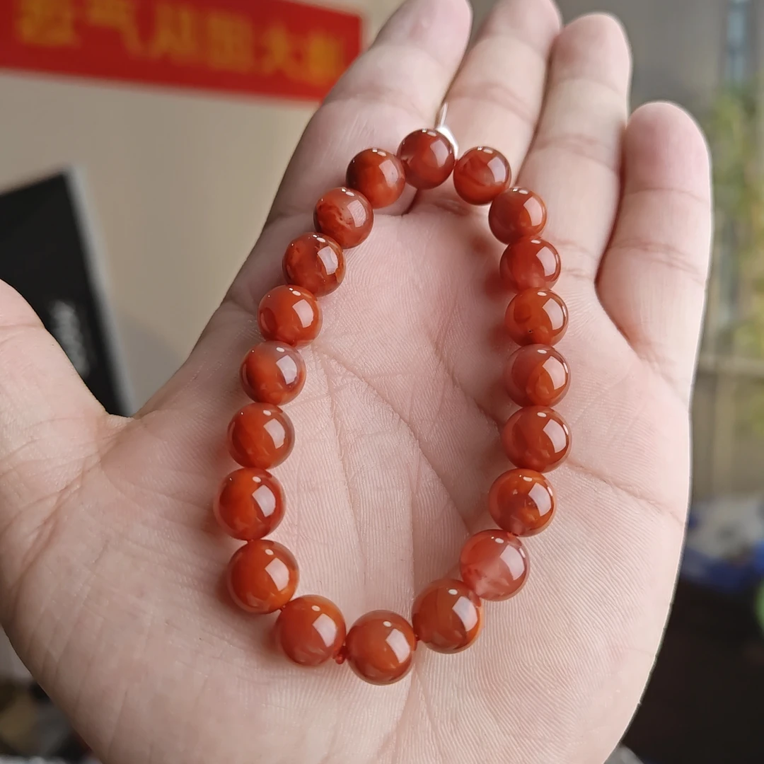 约9-10mm南红玛瑙圆珠手串