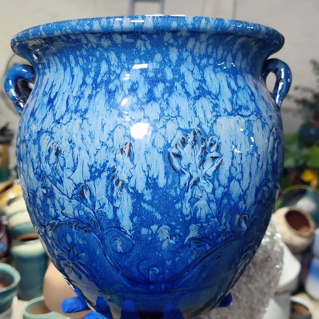 紫砂花盆高26口26