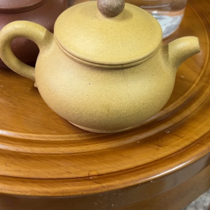 茶壶紫砂黄金段潘壶150cc裂掉