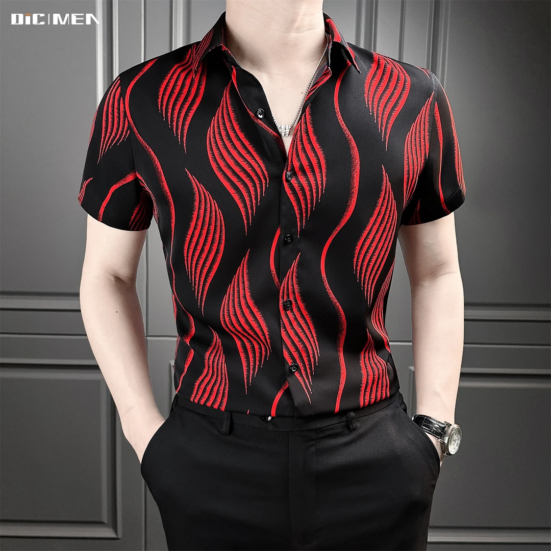 撞色立体感斯文败类风男装衬衫修身潮流时尚男士衬衣新款2025爆款