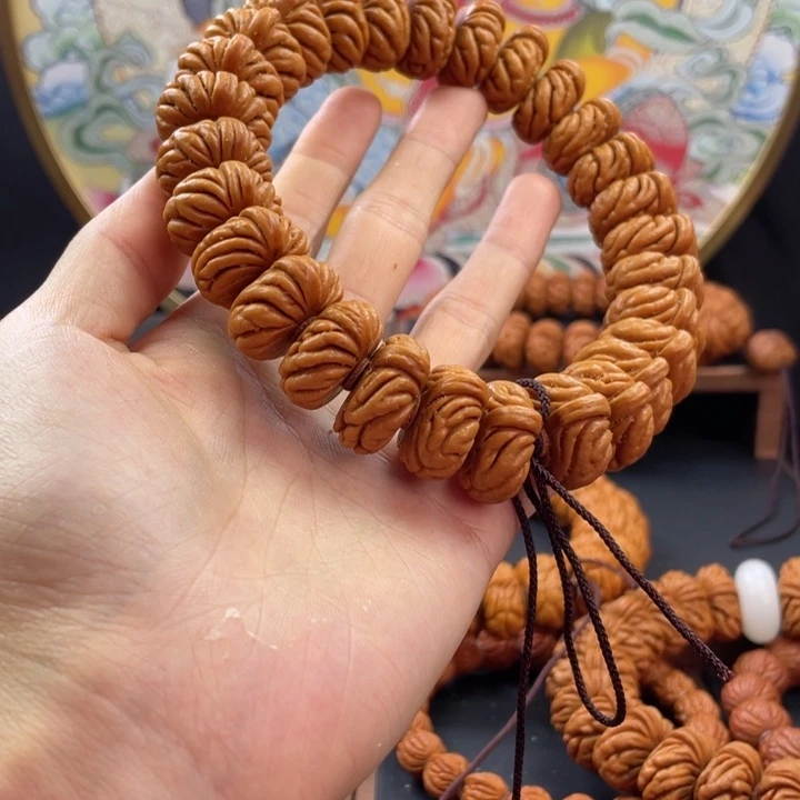 桃核手串娜*龙纹桃核祥云