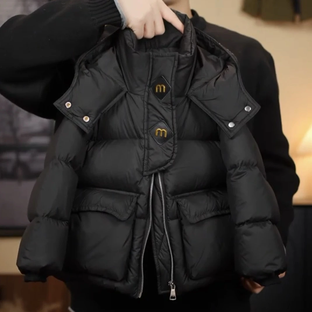 2【现货48H】ZBAO推荐 2025款儿童韩版双倍充绒加厚白鸭绒羽绒服