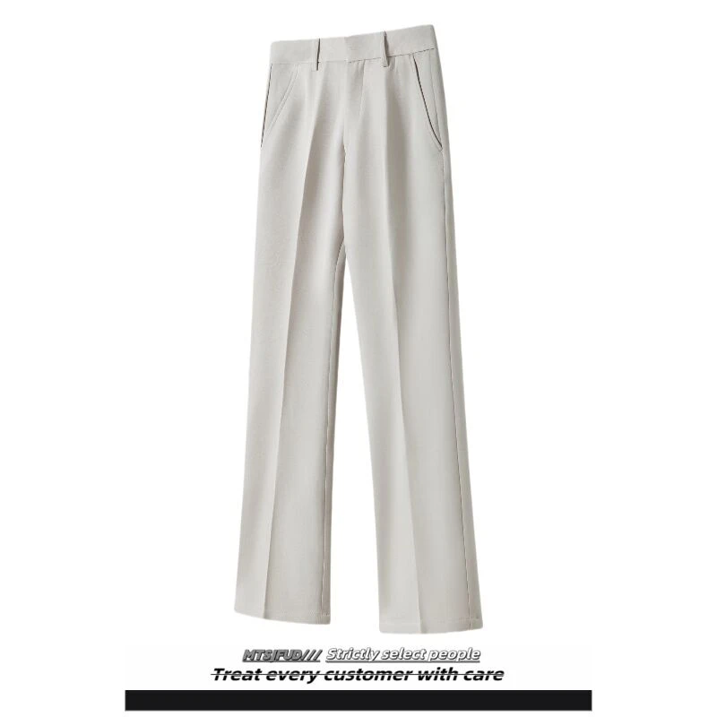 mtsjfud中腰微喇裤休闲裤多色TR垂坠感裤高腰裤子西装裤时尚