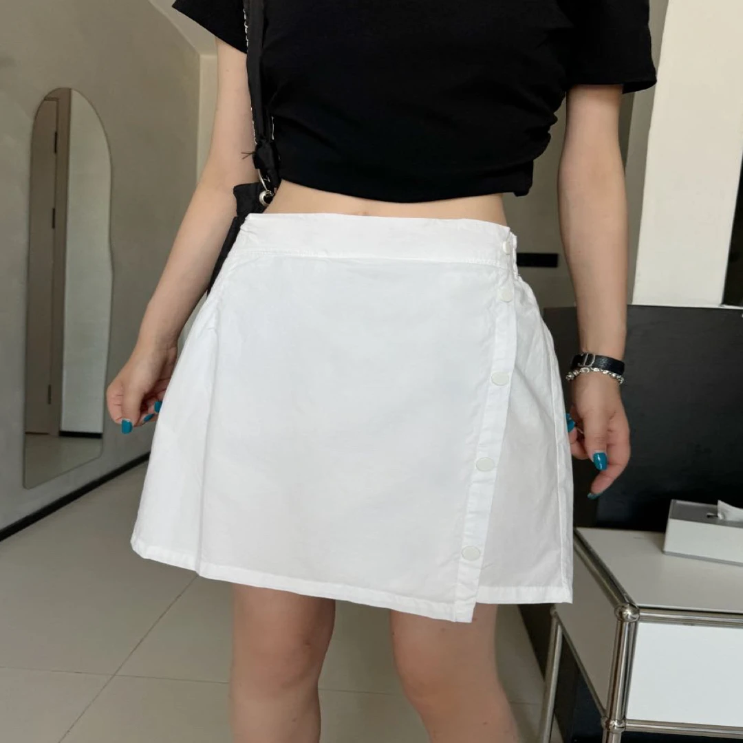 3361夏季女士防走光A字水洗棉短裤裙亲肤透气百搭